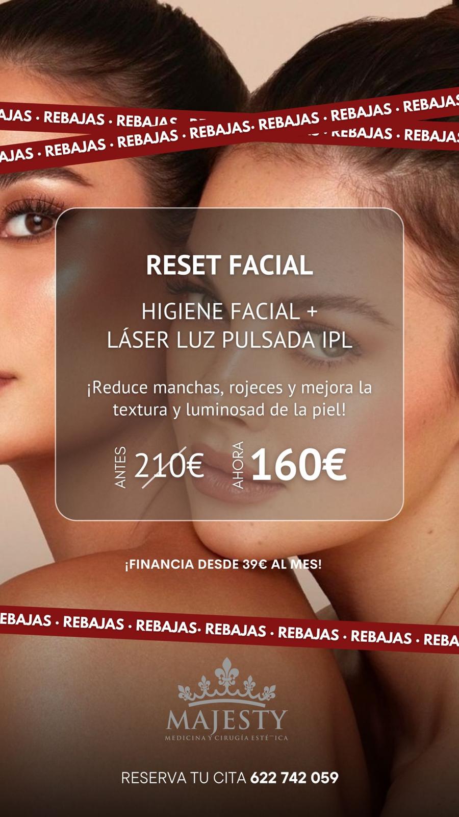 Reset Facial | Higiene Facial + Láser Luz Pulsada IPL