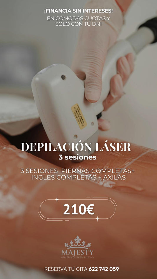 Depilación Láser | 3 Sesiones de Piernas Completas + Ingles Completas + Axilas