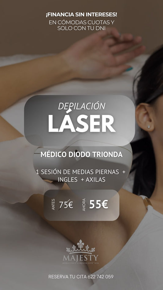 Depilación Láser Médico Diodo Trionda | Medias Piernas + Ingles + Axilas
